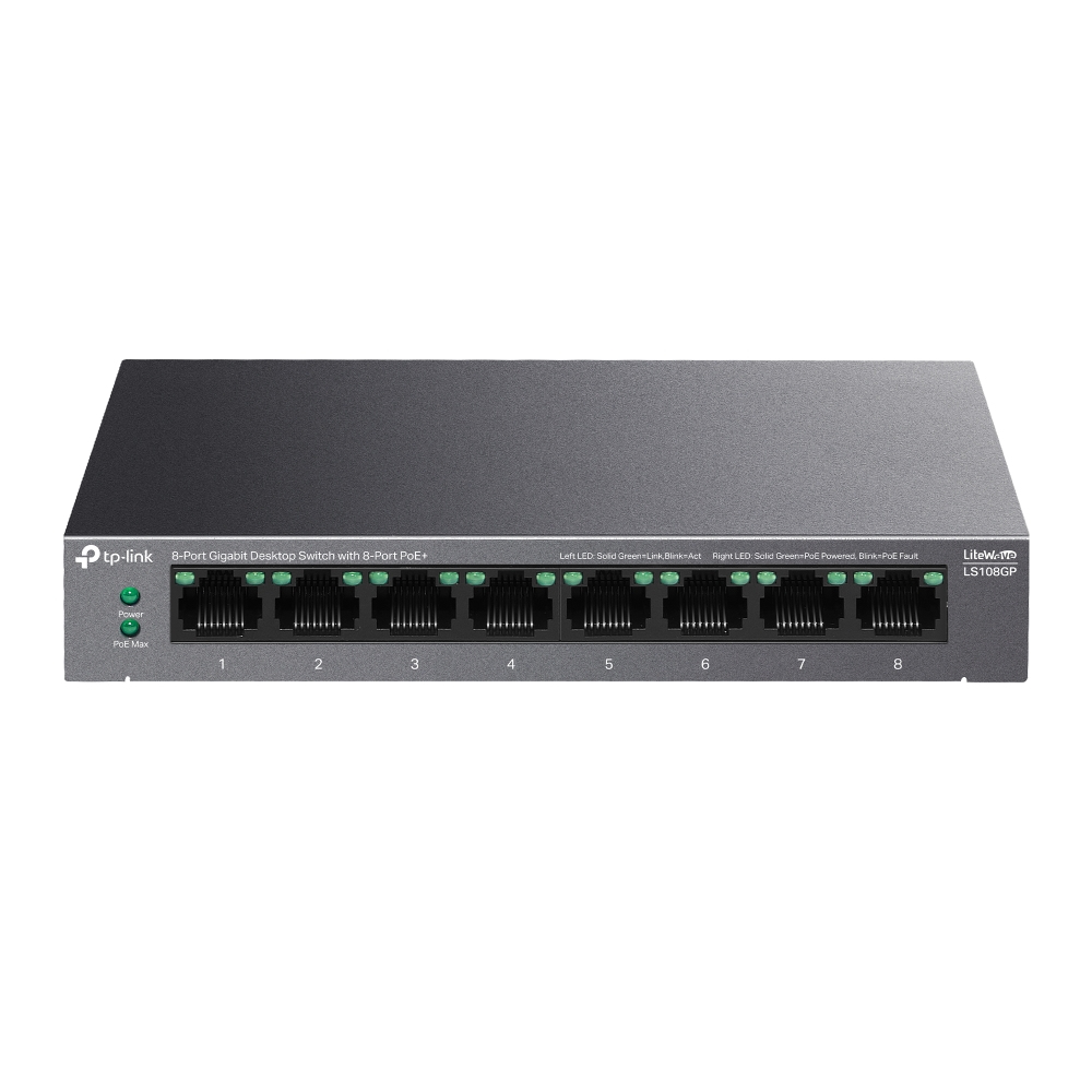 TP-Link LiteWave 8-Port Gigabit Desktop Switch with 8-Port PoE+ – image 1