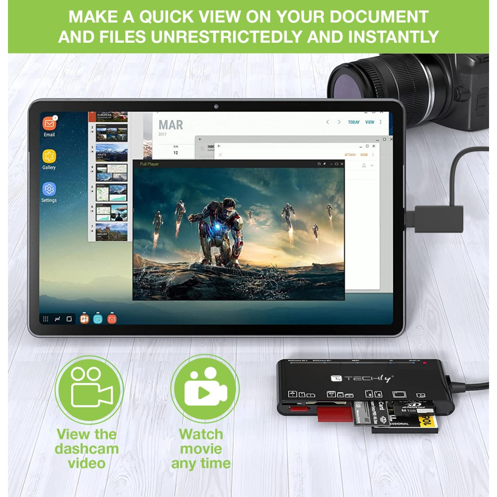 Techly IUSB-CARD-AC575 card reader USB 3.2 Gen 1 (3.1 Gen 1) Type-A/Type-C Black – image 6