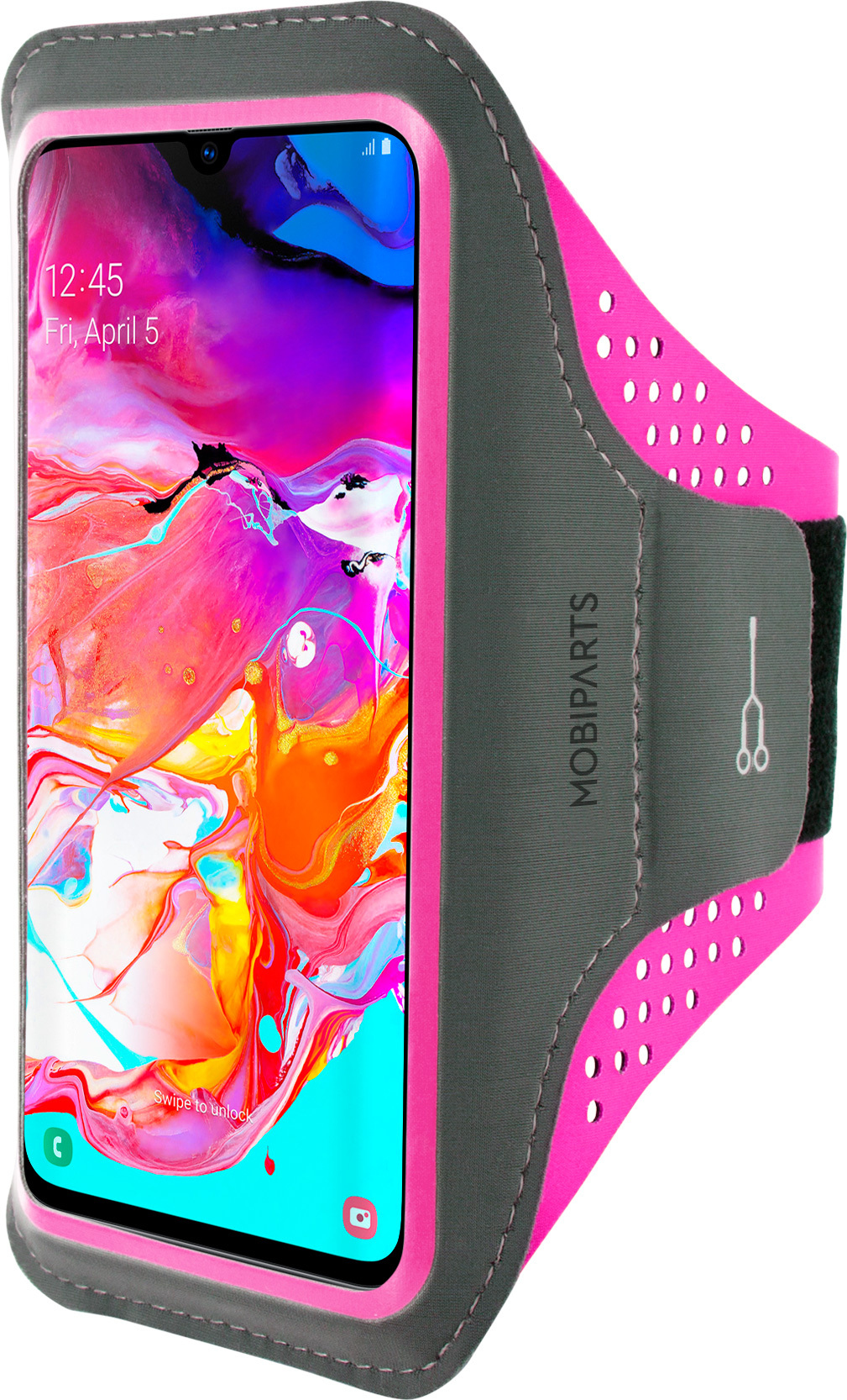 Mobiparts Comfort Fit Sport Armband Samsung Galaxy A70 (2019) Neon Pink – image 1