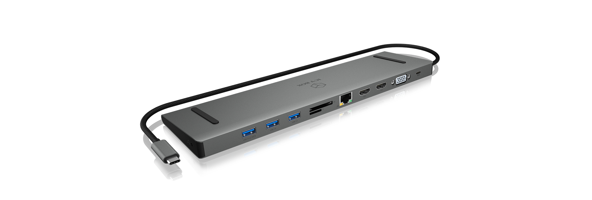 ICY BOX IB-DK2106-C Wired USB 3.2 Gen 1 (3.1 Gen 1) Type-C Anthracite, Black – image 2