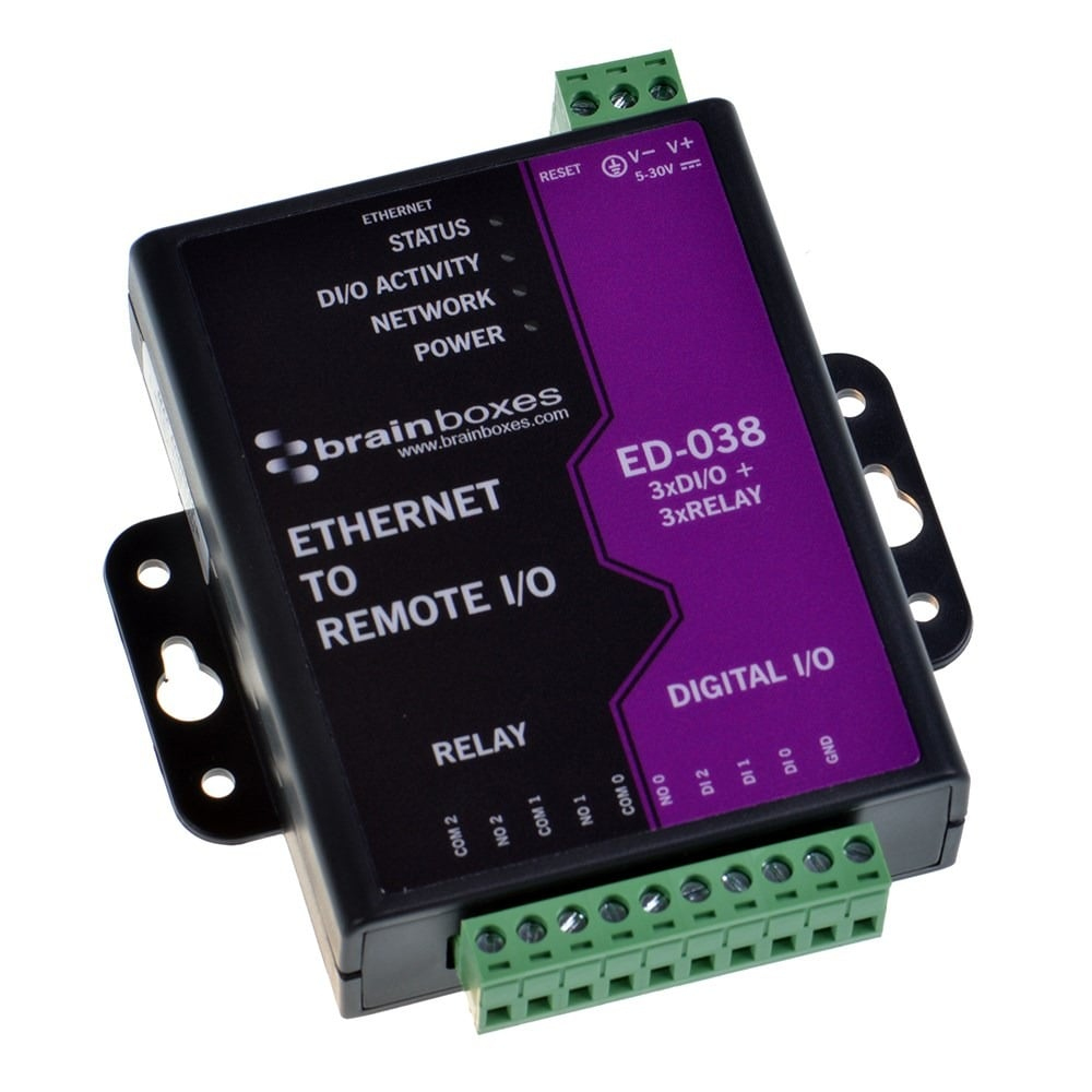 Brainboxes ED-038 Ethernet to 3 Relay + 3 Digital In – image 1