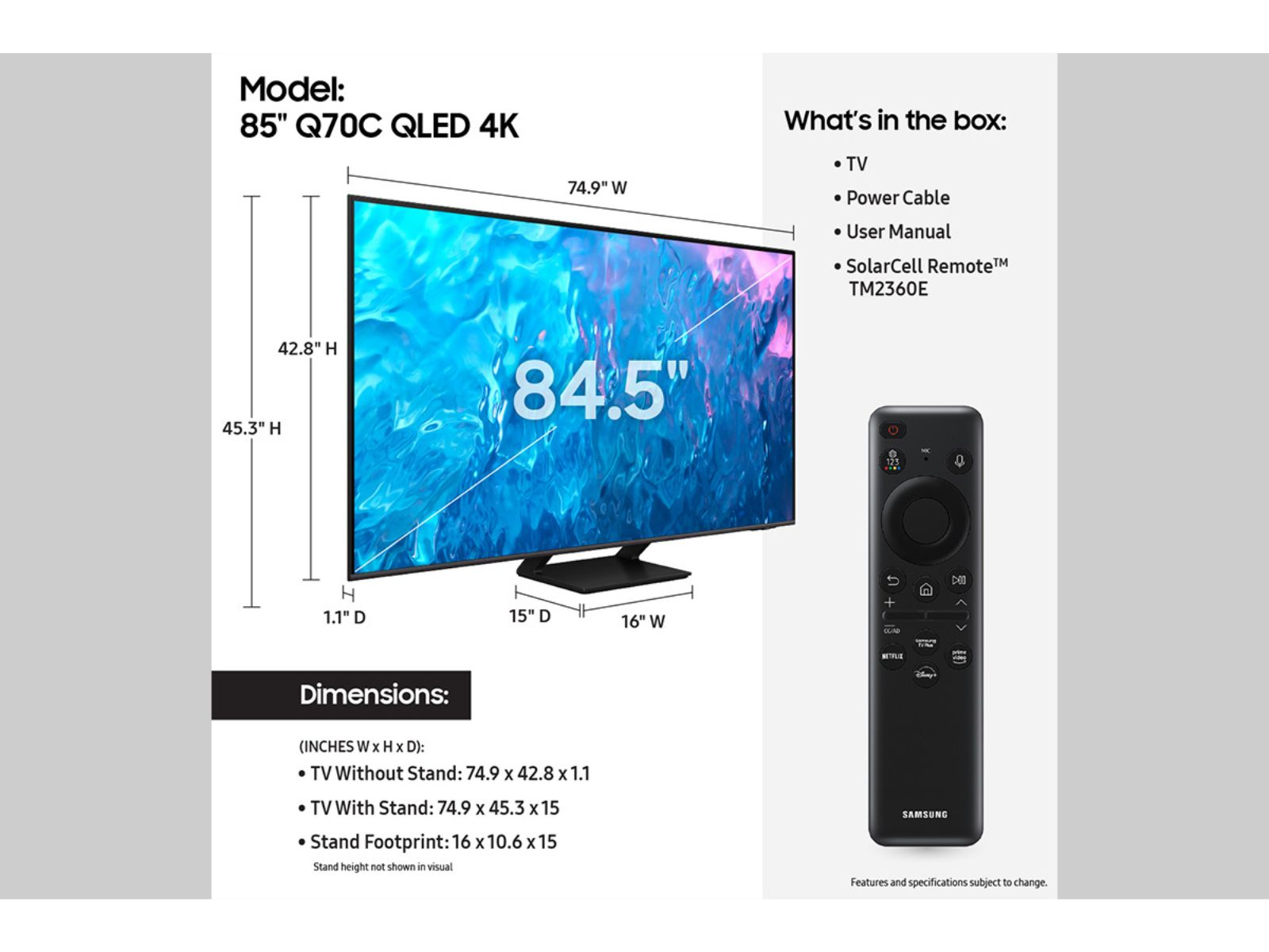 Samsung Series 7 QN85Q70CAF 2.16 m (85") 4K Ultra HD Smart TV Wi-Fi Black – image 6