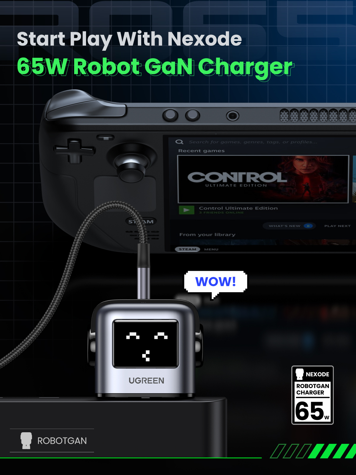 Ugreen USB-A+2C 65W UNO GAN CHARGER – image 8
