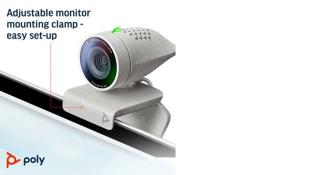 HP Poly Studio P5 USB-A Webcam TAA. Megapixel (approx.): 4 MP, Maximum video resolution: 1920 x 1080 pixels, Camera HD typ