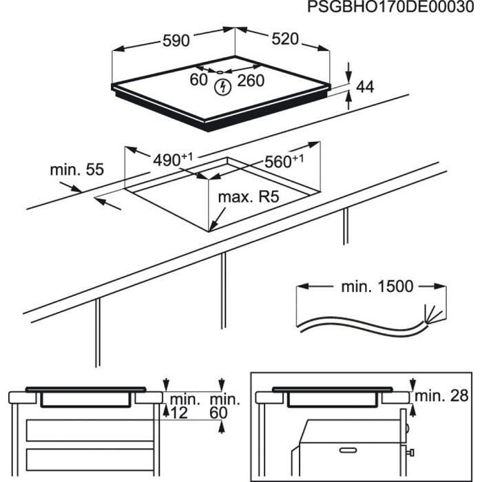 AEG IKE63471FB Black Built-in Zone induction hob 3 zone(s) – image 3