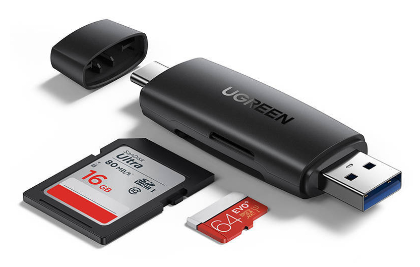 Ugreen CM304 card reader USB 3.0 Type-A/Type-C Black