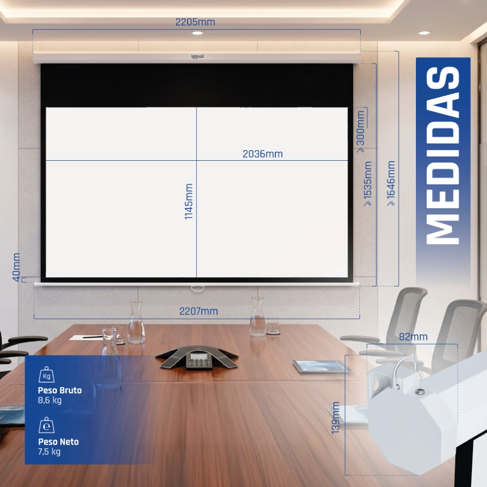 iggual PSIMS203 projection screen 2.34 m (92") 16:9 – image 3