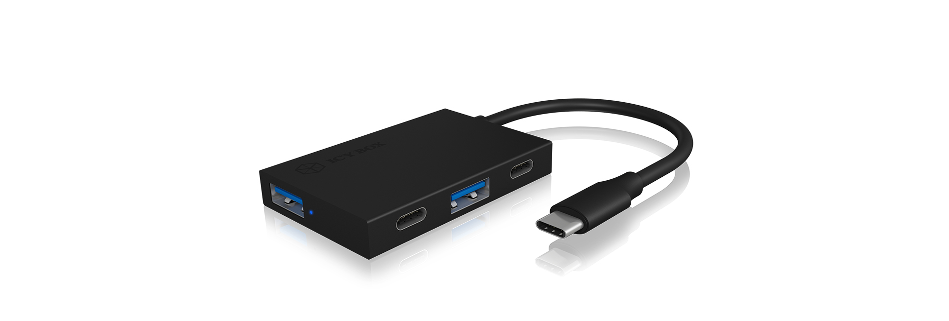 ICY BOX IB-HUB1427-C31 USB 3.2 Gen 2 (3.1 Gen 2) Type-C 10000 Mbit/s Black