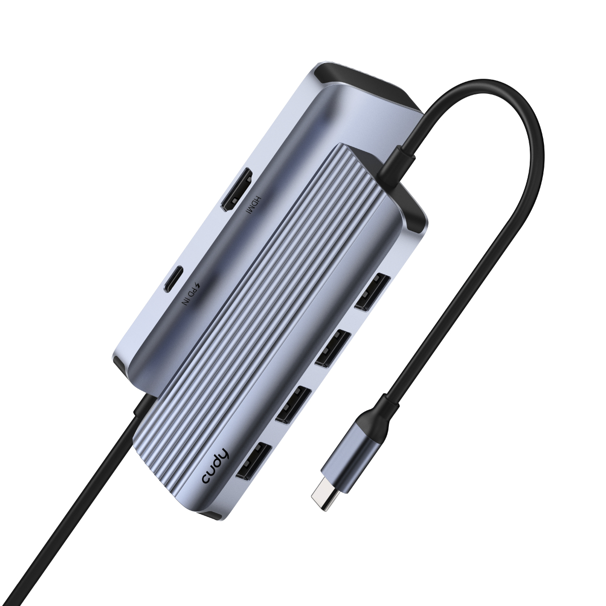 Cudy UH500 laptop dock/port replicator USB 3.2 Gen 1 (3.1 Gen 1) Type-C Grey, Silver – image 2