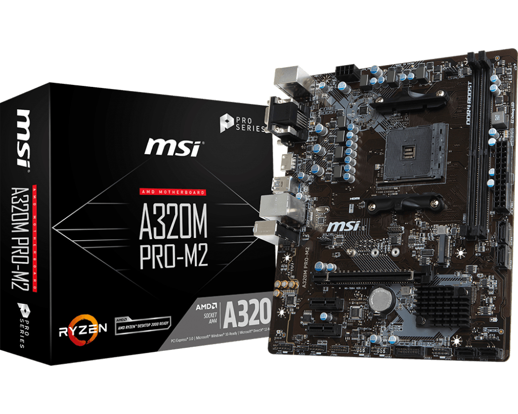 MSI A320M PRO-M2 AMD A320 Socket AM4 micro ATX image 1