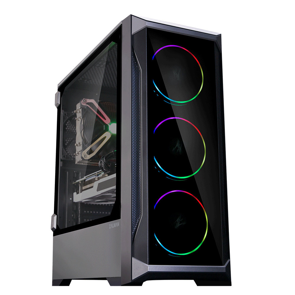 Zalman Z8 TG ATX Mid Tower PC Case, ARGB fan x3, T/G