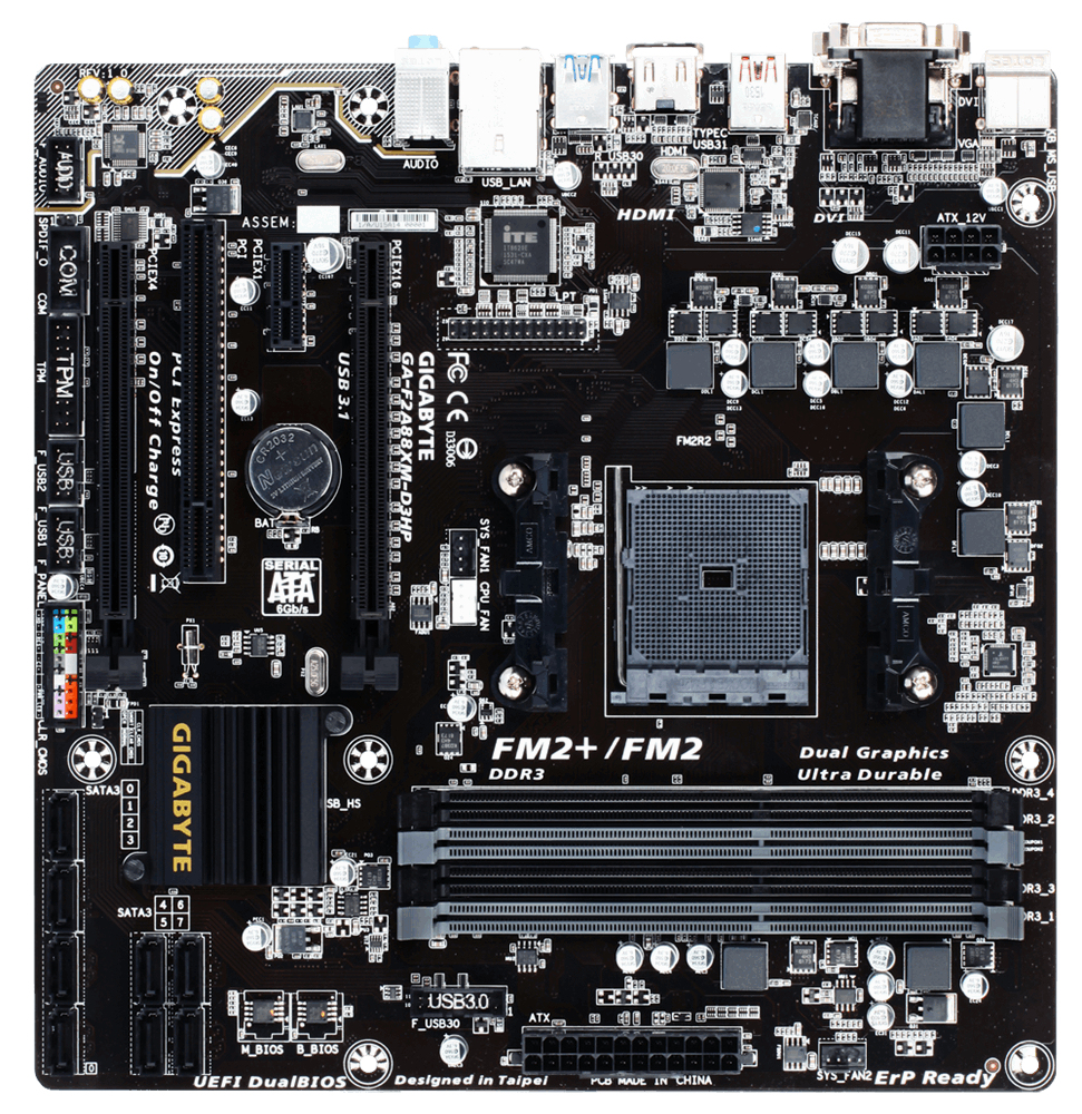 GIGABYTE GA-F2A88XM-D3HP motherboard A88X Socket FM2+ micro ATX – image 2
