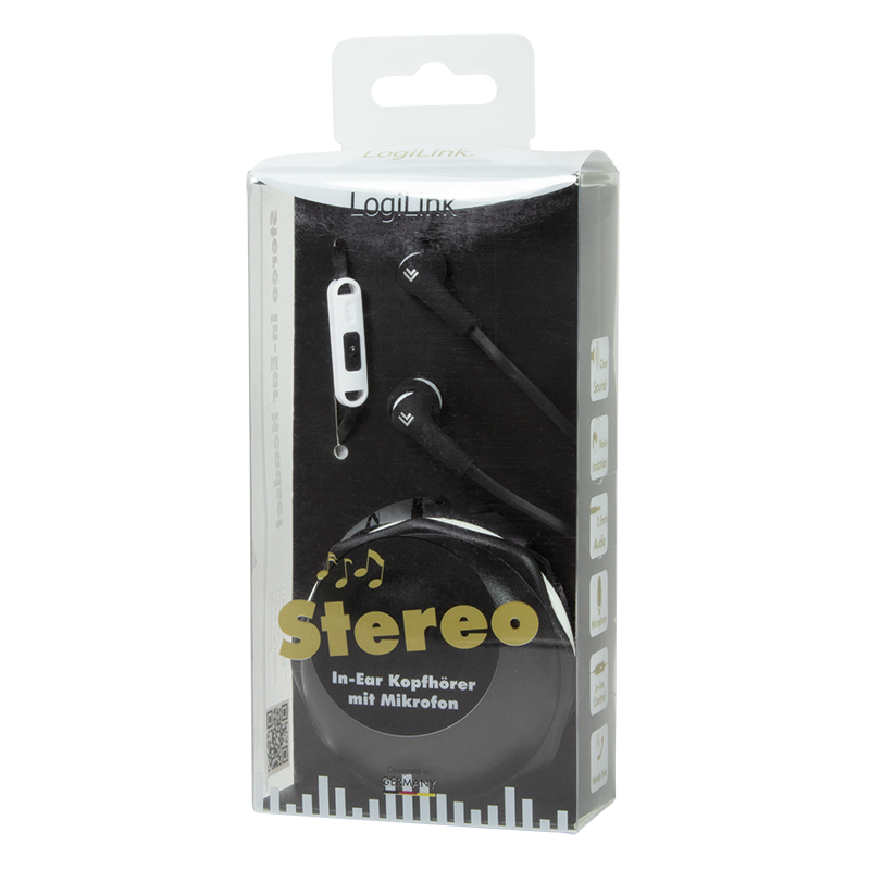 LogiLink HS0050 headphones/headset Wired In-ear Music Black, White – image 3