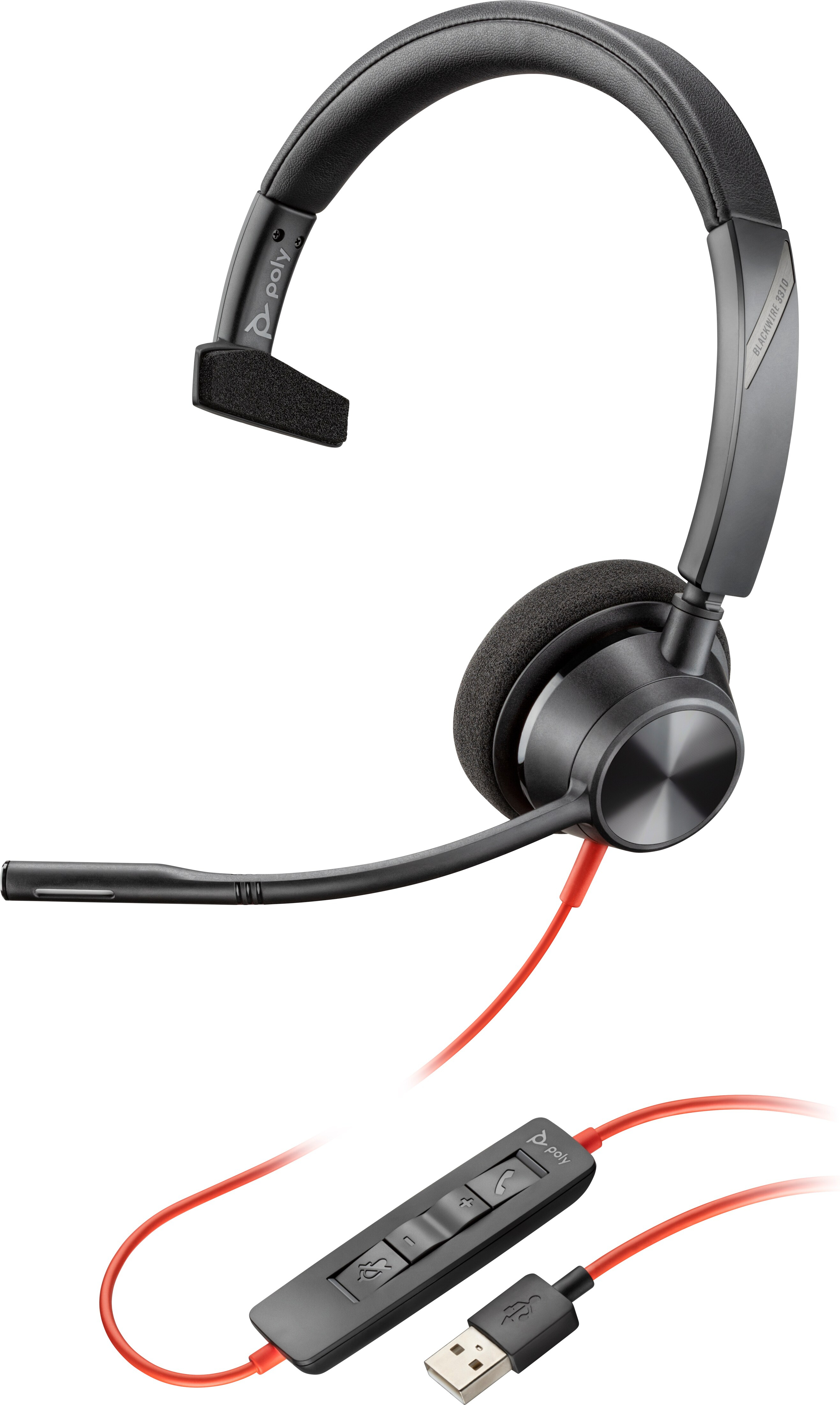 Diadema Poly Blackwire 5210 - Alámbrico - USB-A - Conector 3.5mm - Micrófono - 80R98AA Diadema Poly Blackwire 5210 - Alámbrico - USB-A - Conector 3.5mm - Micrófono - 80R98AA