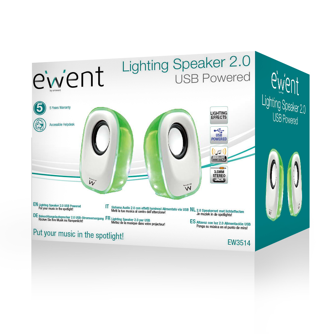 Ewent EW3514 loudspeaker 1-way Green, White Wired – image 5