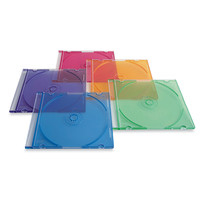 50PK CD DVD COLOR SLIM STORAGE CASES