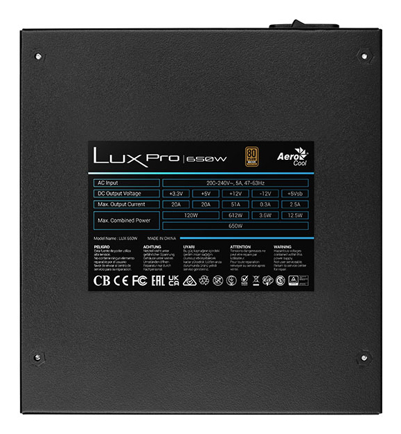Aerocool LUXPRO650 power supply unit – image 5