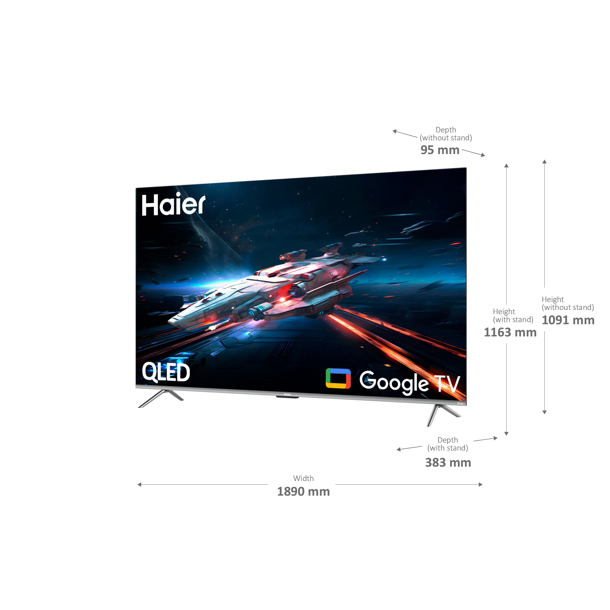 Téléviseur Haier QLED H85Q800UX 85″ 4K Quantum Dot Gaming 120 Hz Dolby Vision Google TV — photo 5