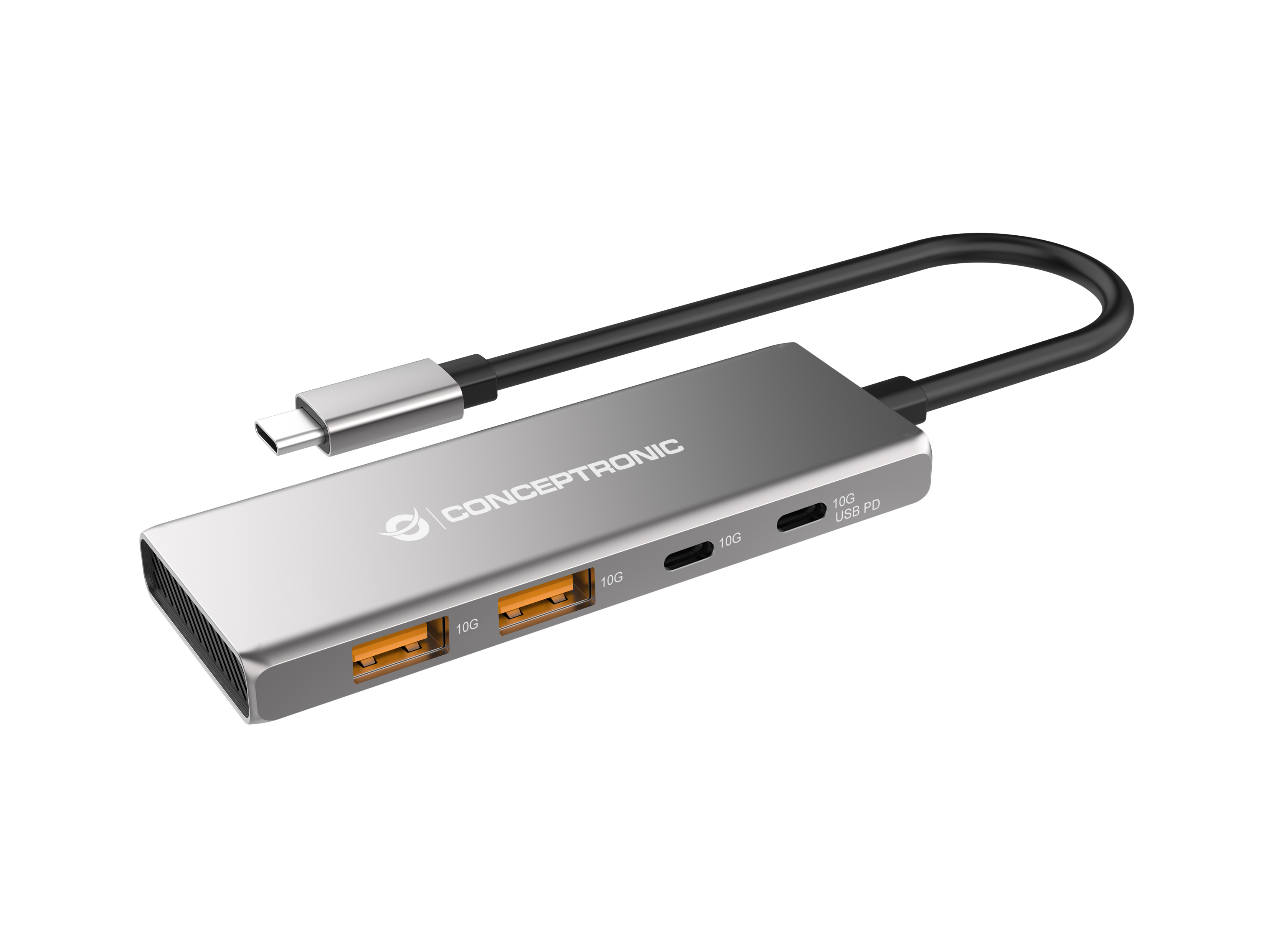 Conceptronic HUBBIES15G gränssnittshubbar USB 3.2 Gen 2 (3.1 Gen 2) Type-C 10000 Mbit/s Grå