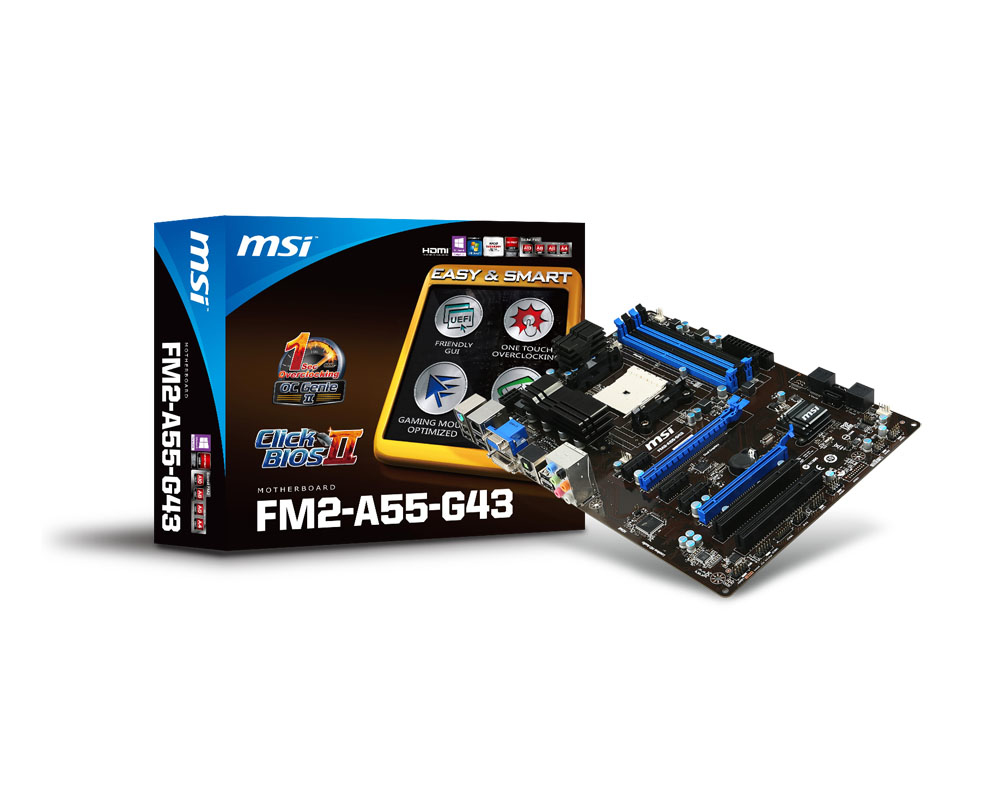 MSI FM2-A55-G43 AMD A55 Socket FM2 ATX – image 1