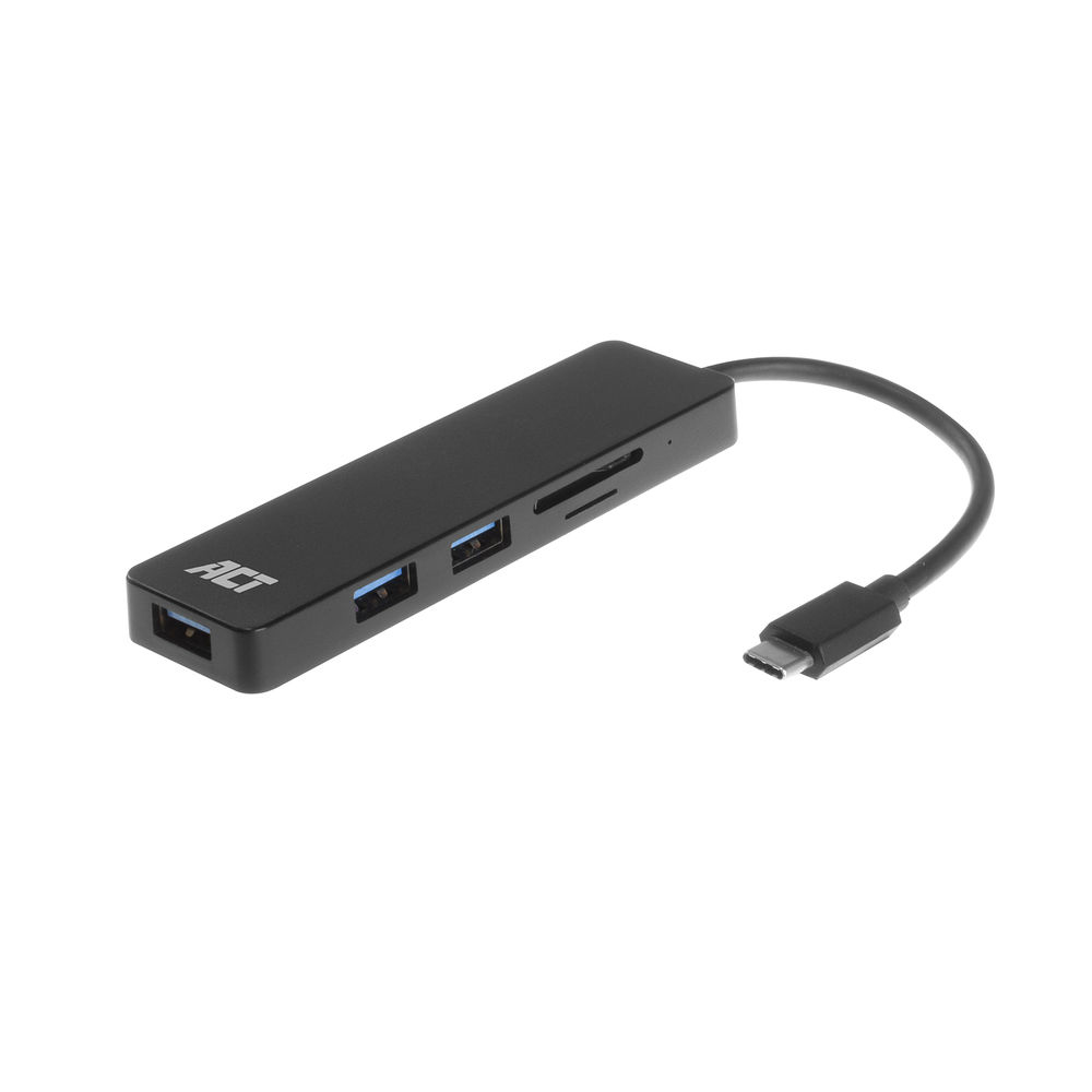 ACT USB-C hub 3.0 3 port, USB-A, card reader – image 1