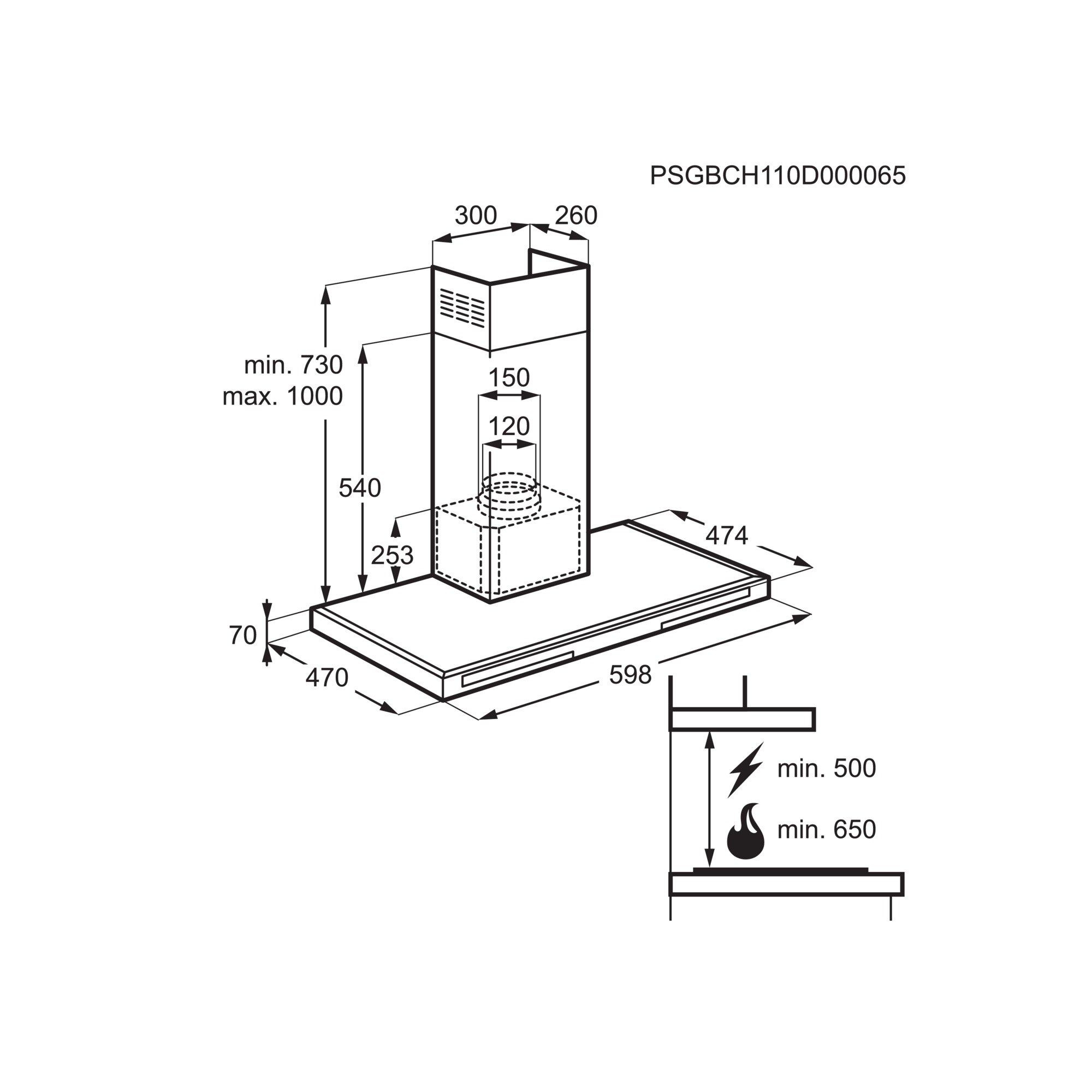 Electrolux EFB60566BX Wall-mounted Stainless steel 685 m³/h – image 2
