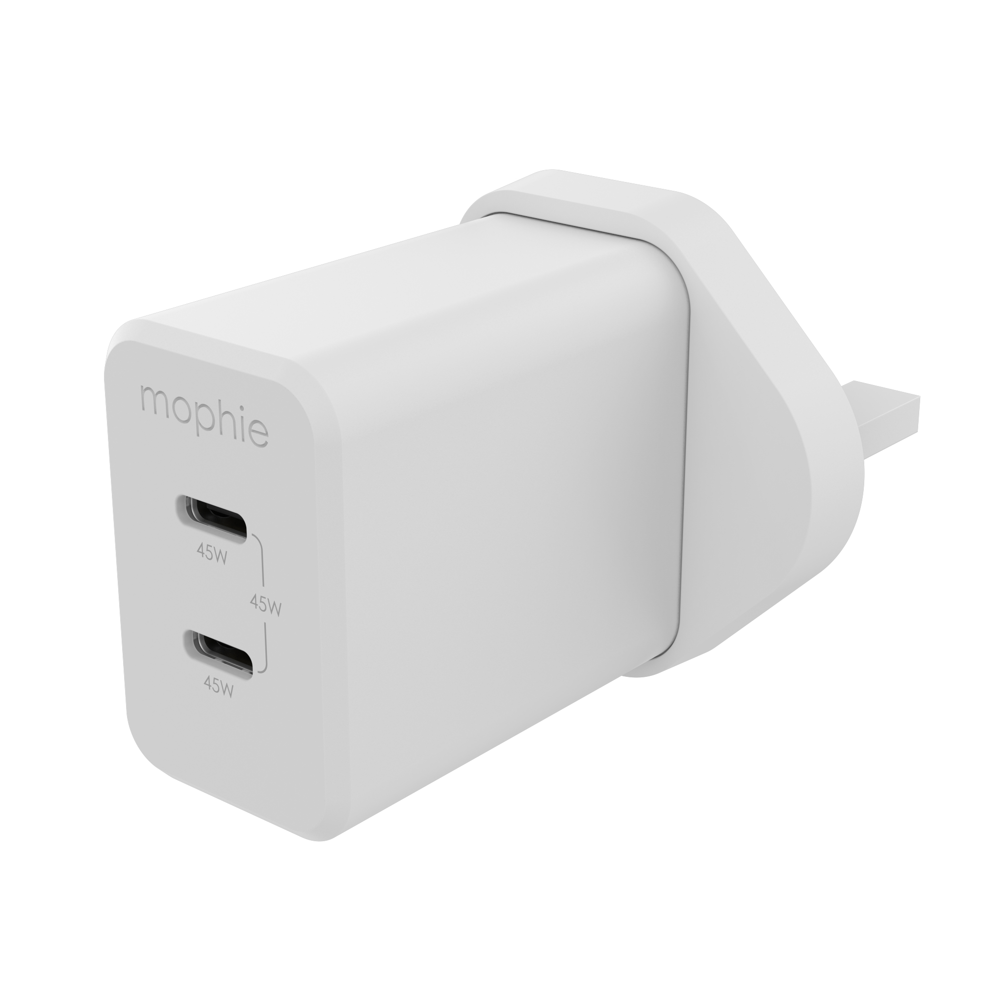 mophie Accessories-Wall Adapter-USB-C-PD-DUAL-45W-GAN-White-UK(2xUSBC) – image 2