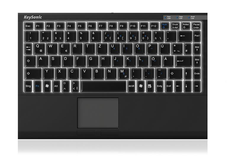 KeySonic ACK-540UEL keyboard USB German Black