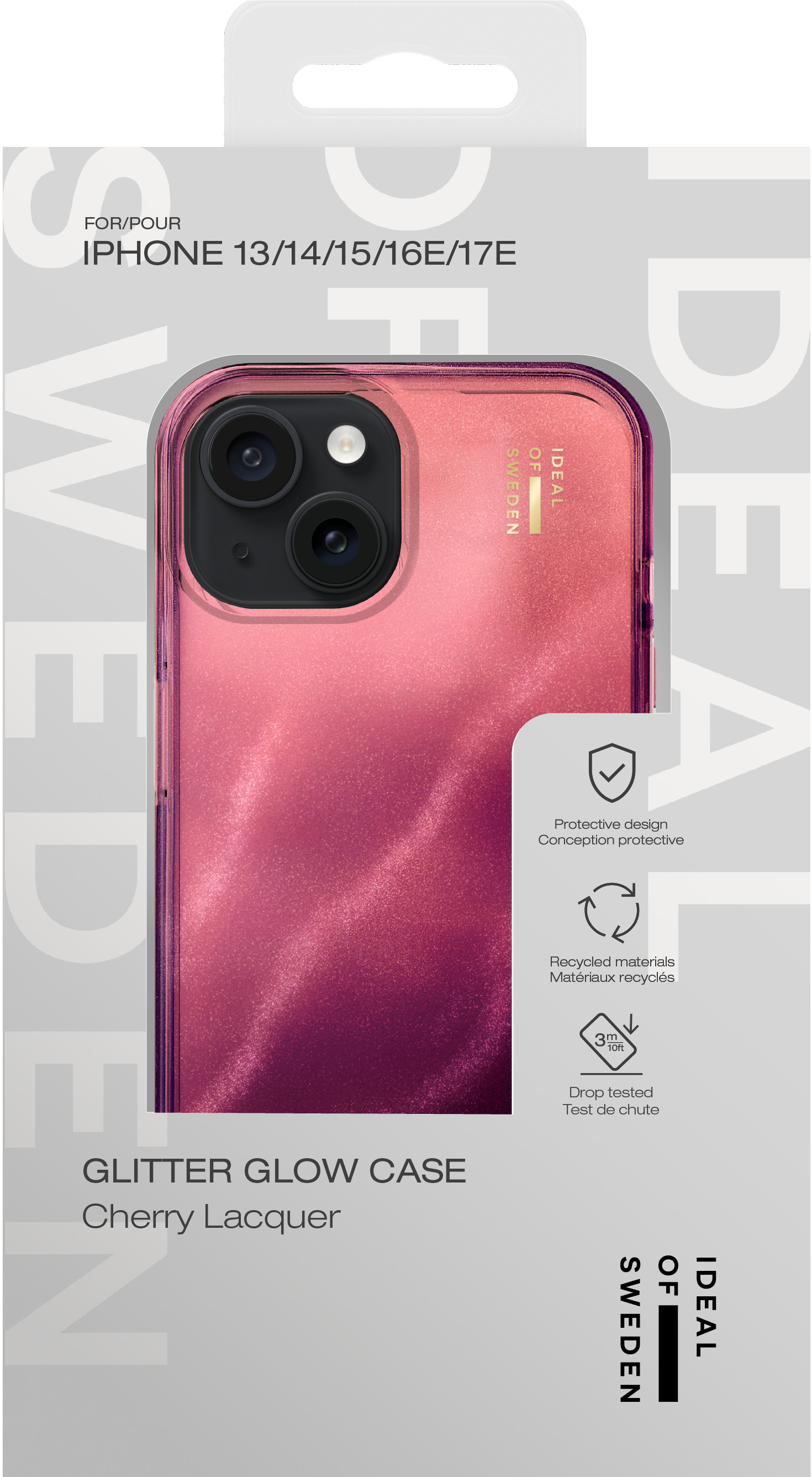 iDeal of Sweden Clear Case iPhone 13 / 14 / 15 / 16e / 17e Cherry Lacquer – image 5
