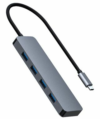 eSTUFF ES623108 interface hub USB Type-C 10000 Mbit/s Grey