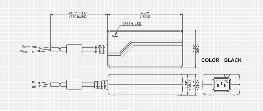 LevelOne 12V DC Industrial Power Supply, Open Wire Ends – image 2