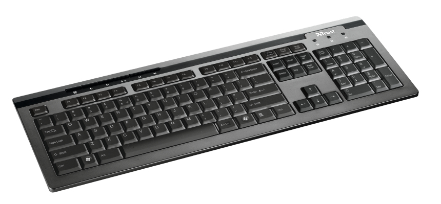 Trust KB-1450 keyboard USB Turkish Black, Grey