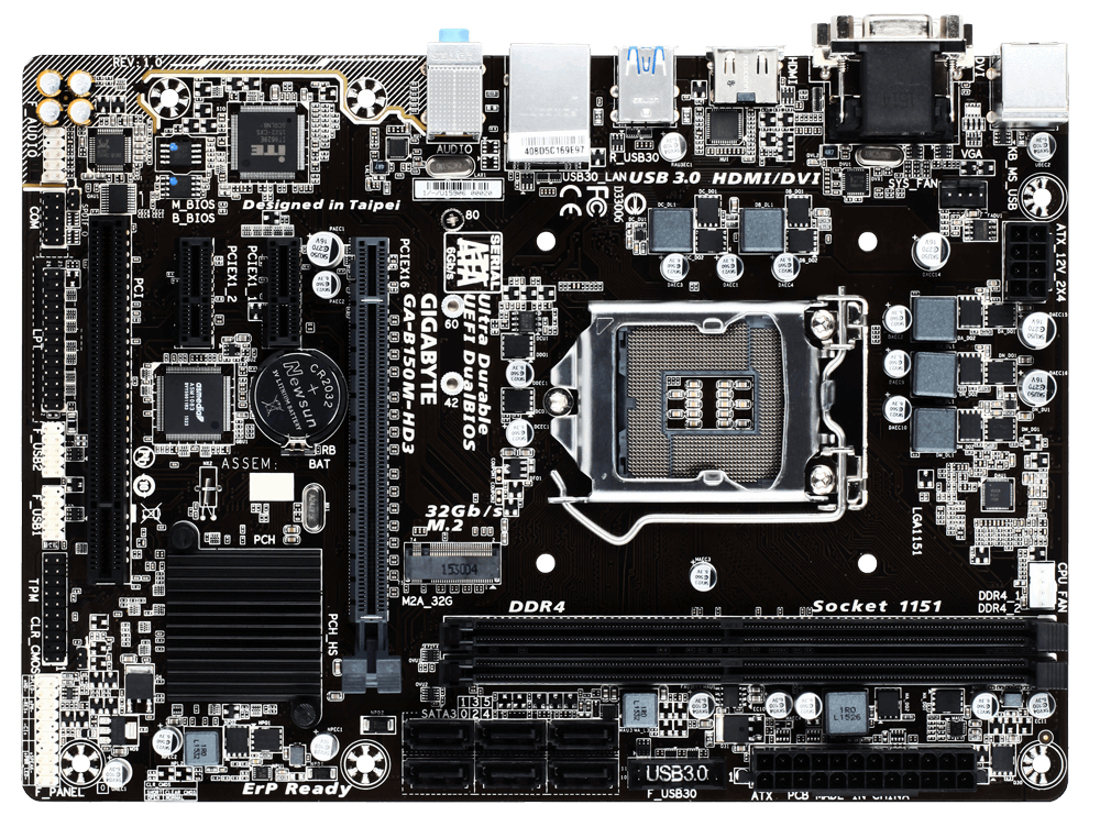 GIGABYTE GA-B150M-HD3 motherboard Intel® B150 LGA 1151 (Socket H4) micro ATX – image 2