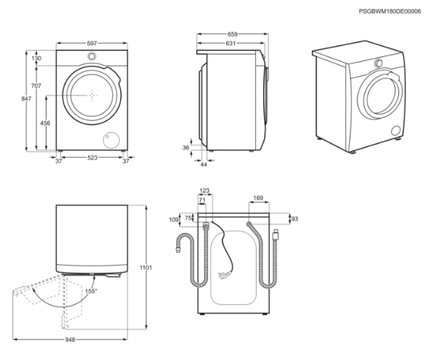 Electrolux EW7F3944LV washing machine Front-load – image 8