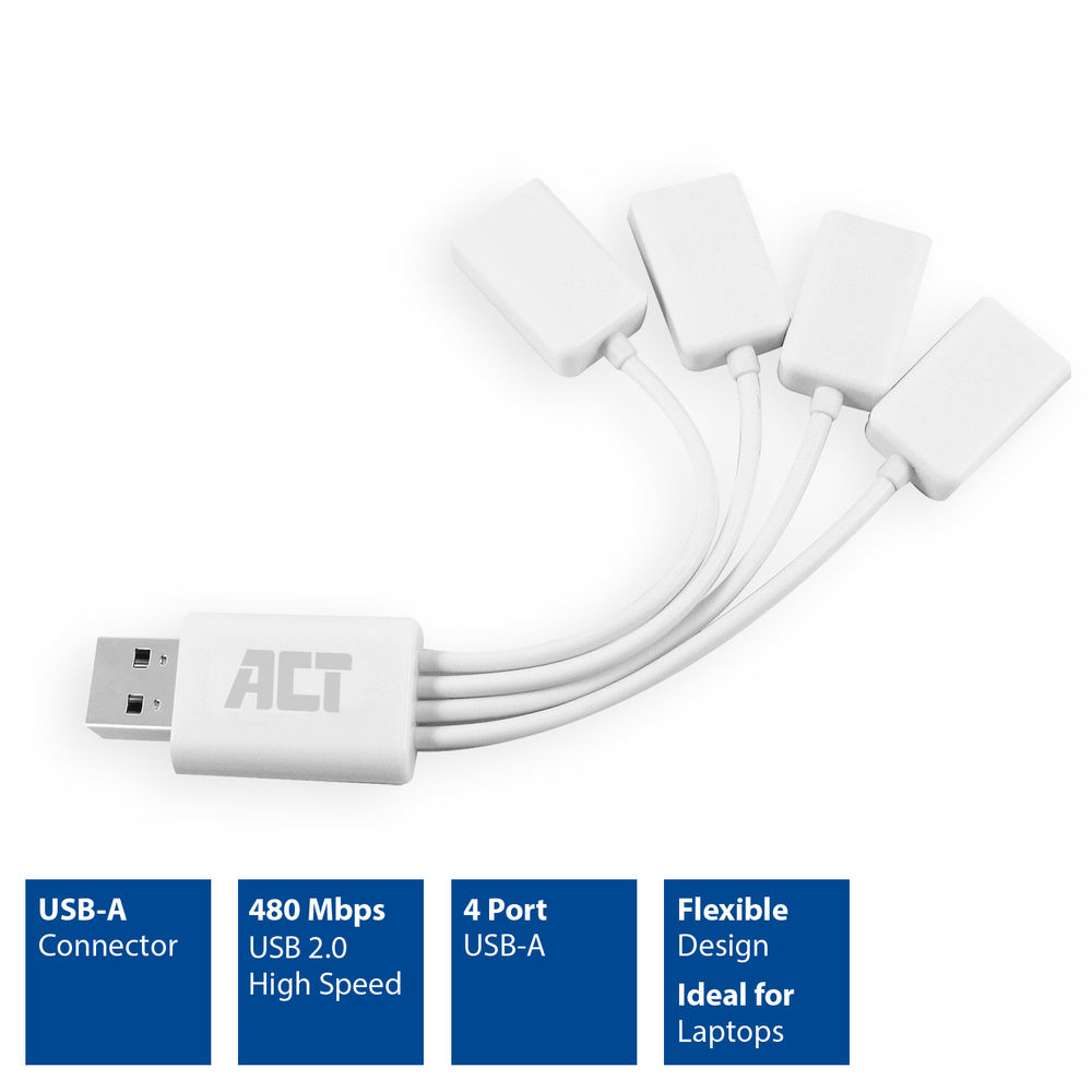 ACT USB hub 4 port USB-A, flexible – image 3