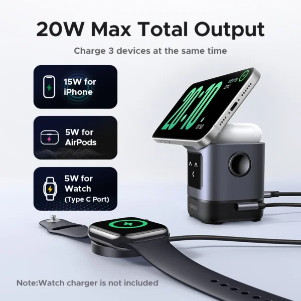 Ugreen 45775 mobile device charger Universal Black, Grey AC Wireless charging Fast charging Indoor – image 8