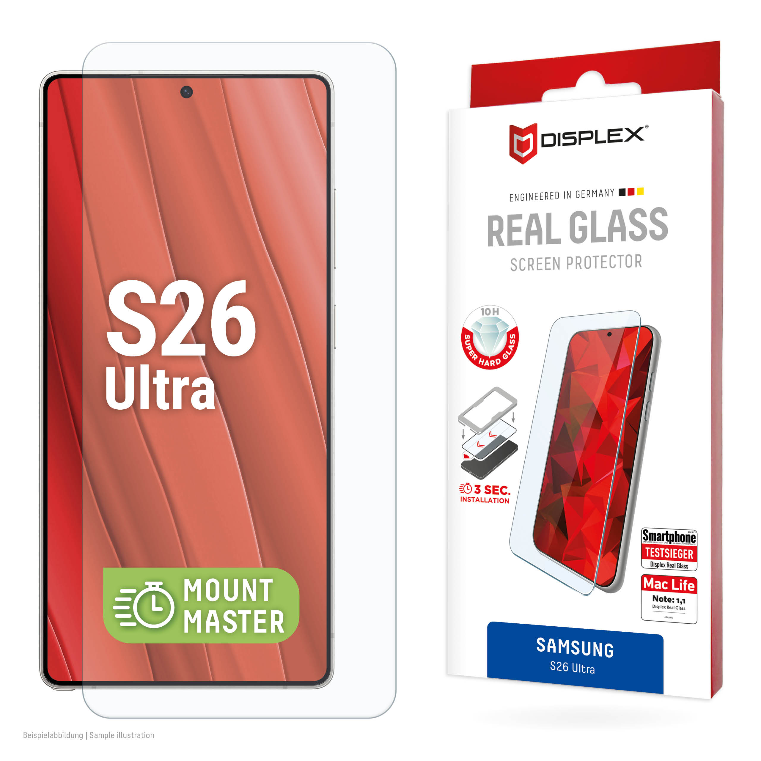 Displex Screen Protector (10H) for Samsung S26 Ultra, scratch resistant