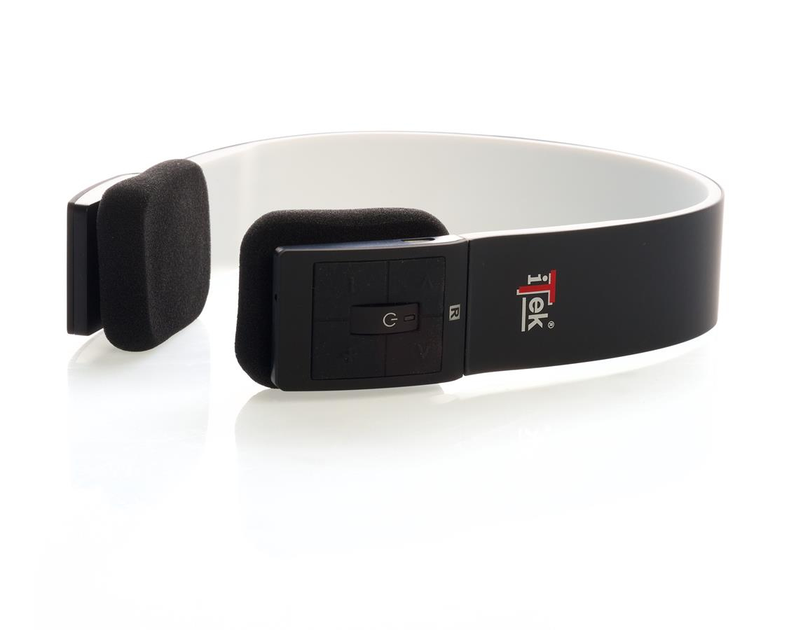 itek ITEH03LBW headphones/headset Wireless Head-band Calls/Music Bluetooth Black, White – image 2