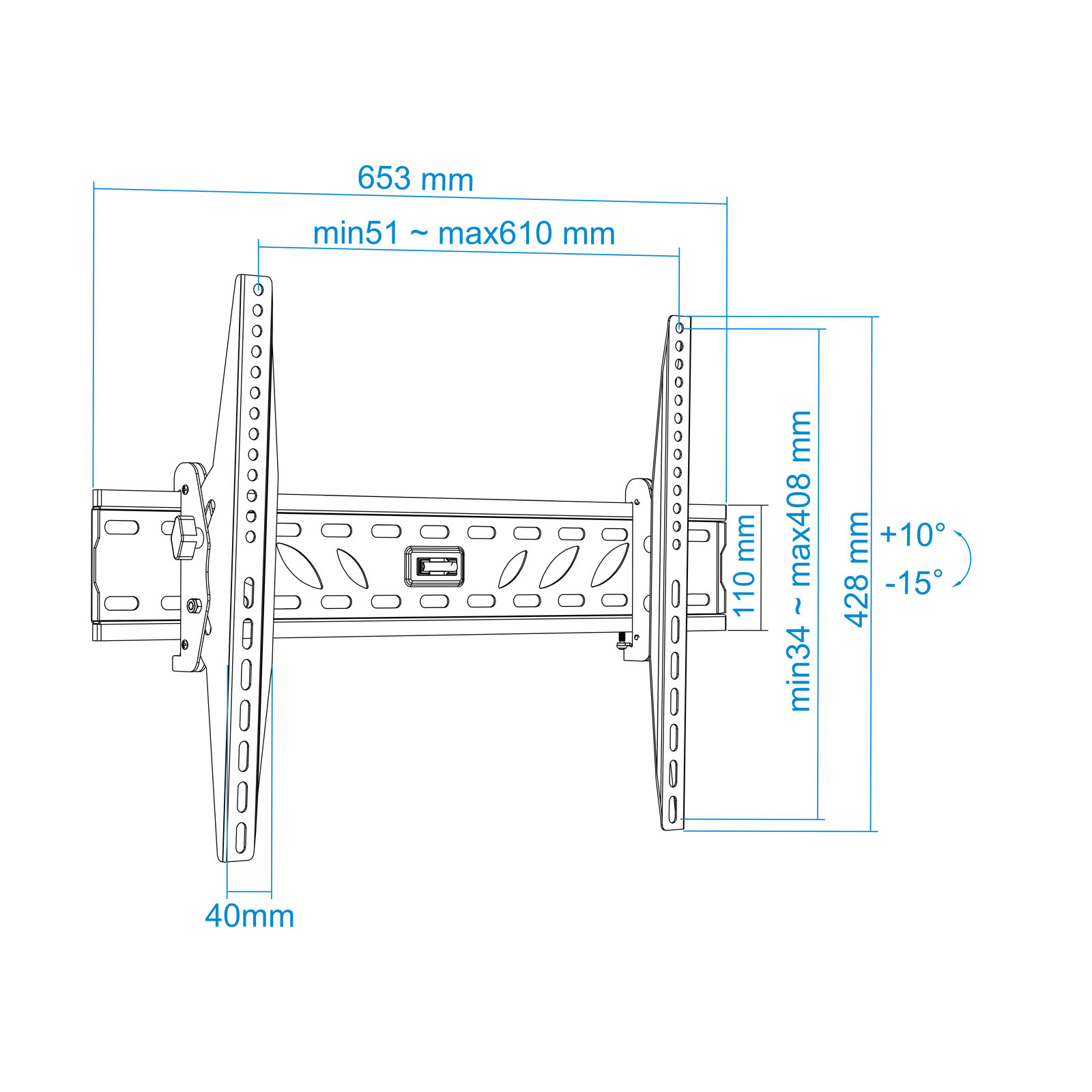 TooQ LP4360T-B TV mount/stand – image 8