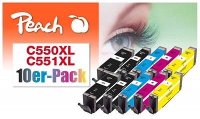 Peach PI100-403 ink cartridge 10 pc(s) Compatible High (XL) Yield Black, Cyan, Magenta, Yellow