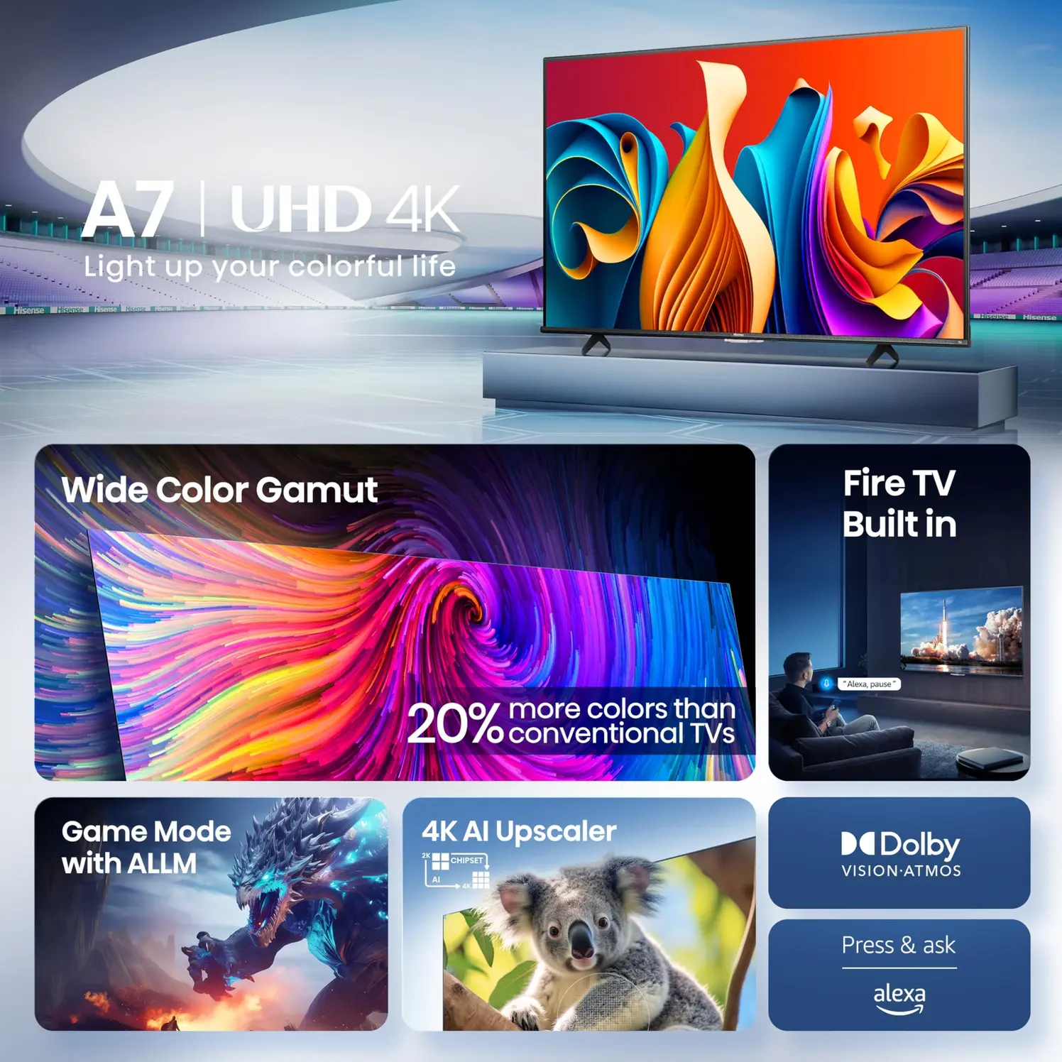 Hisense ‎43A7NF 109.2 cm (43") 4K Ultra HD Smart TV Wi-Fi Black 2500 cd/m² – image 4