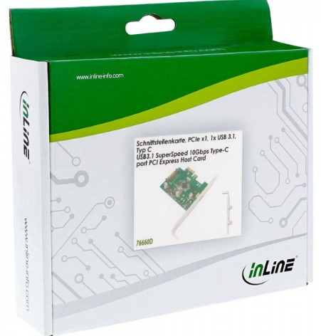 InLine PCIe x1, 1x USB 3.1 C – image 2