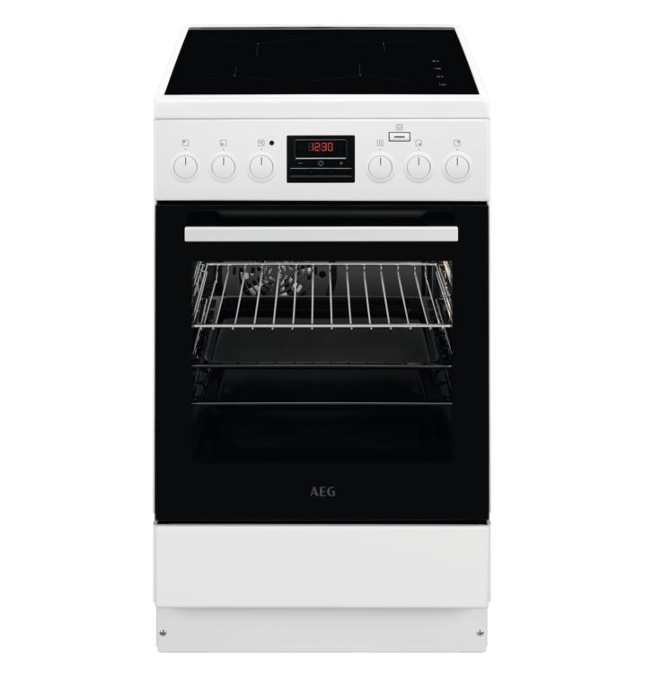 AEG CIB56484BW Freestanding cooker Electric Zone induction hob Black, White – image 1