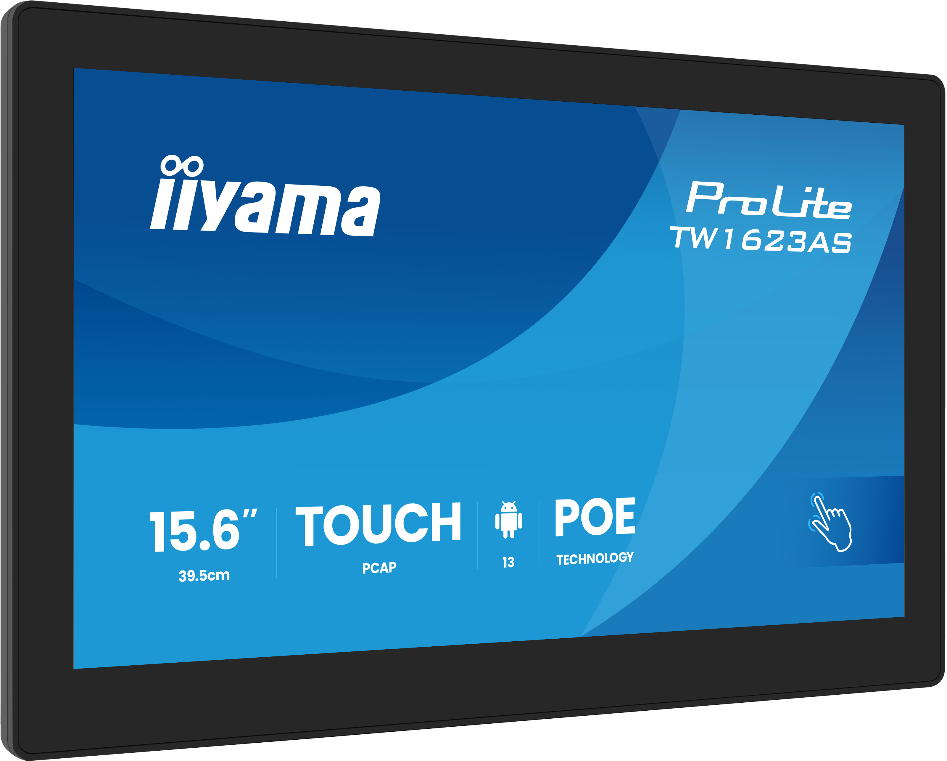 iiyama ProLite TW1623AS-B3P - Android PC - touch panel PC 1 RK3568 - RAM 4 GB - SSD - eMMC 32 GB - Mali-G52 - Bluetooth 5.2, Gigabit Ethernet - Android 13 - monitor: LED 15.6" 1920 x 1080 (Full HD) touchscreen - black, matte
