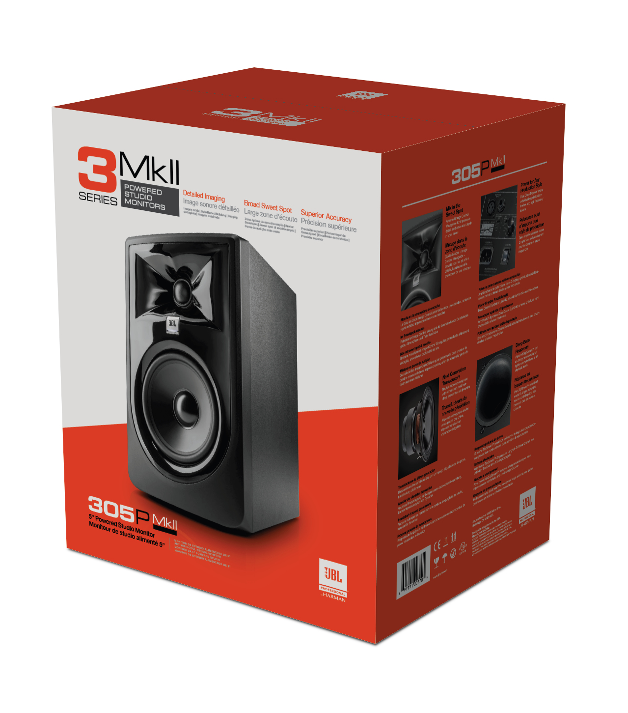 JBL 305P MKII 2-way Black Wired image 3