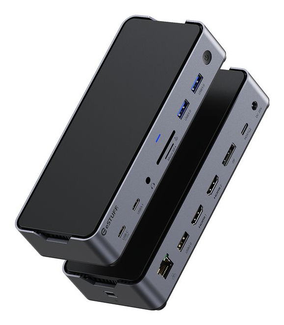 eSTUFF GLB232006 laptop dock/port replicator Wired Aluminium – image 3