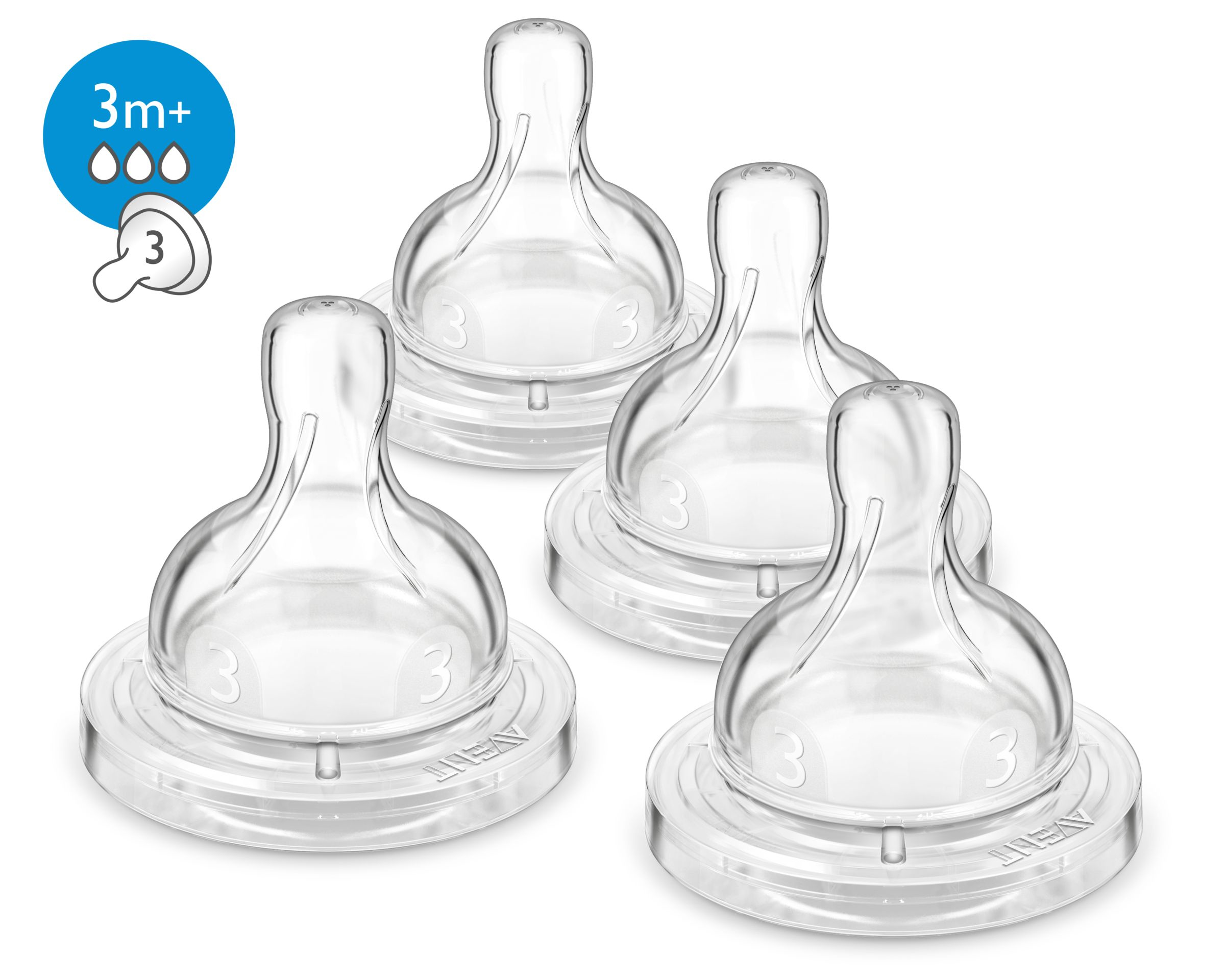 Philips AVENT SCF423/47 حلمات مضادة للمغص، تدفق بطيء، 4 قطع، 1 شهر+