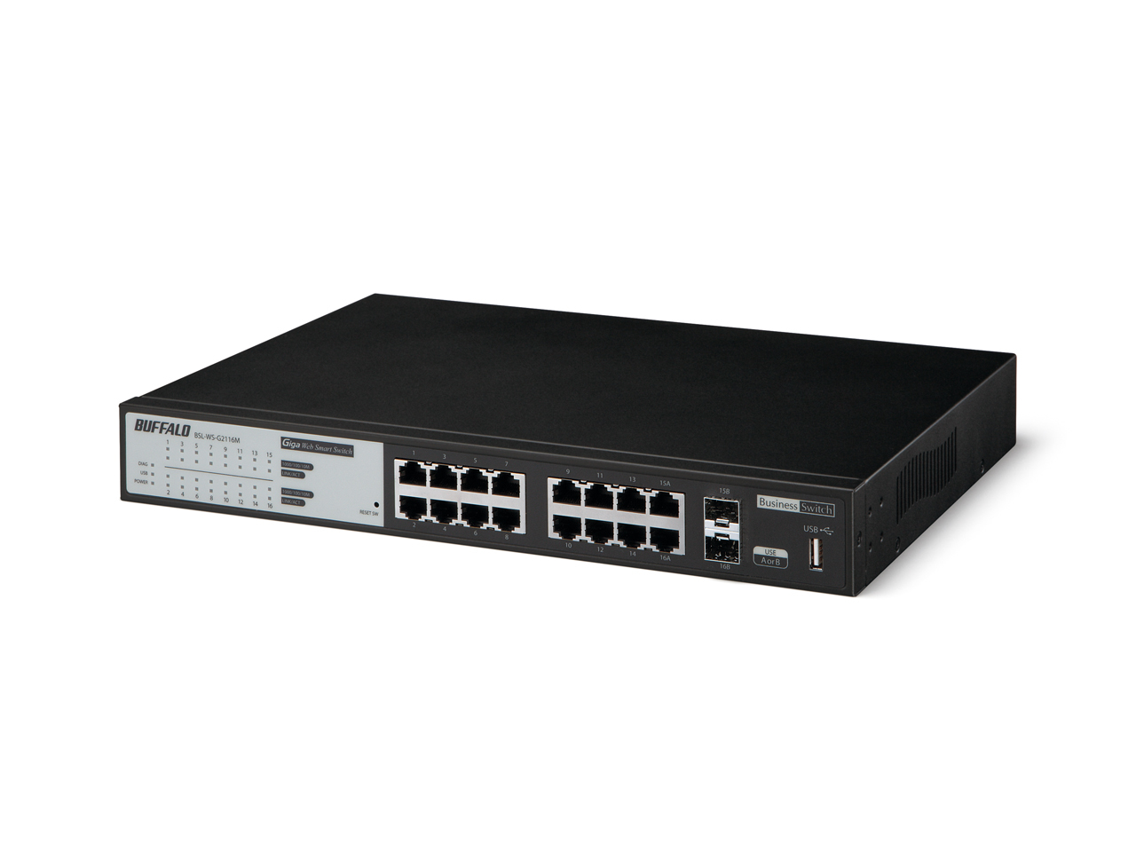 Buffalo BSL-WS-G2116M-EU network switch Managed L2 Gigabit Ethernet (10/100/1000) Black – image 1