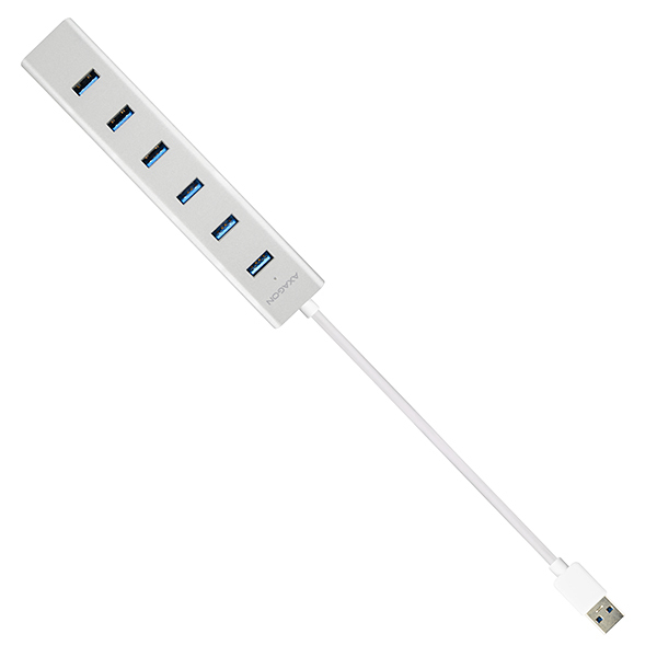 Axagon HUE-SA7SP interface hub USB 3.2 Gen 1 (3.1 Gen 1) Type-A 5000 Mbit/s Silver – image 2
