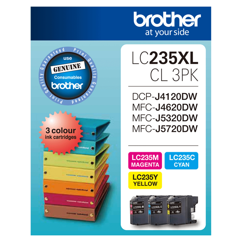 Brother LC235XLCL3PK ink cartridge 3 pc(s) Original Cyan, Magenta, Yellow